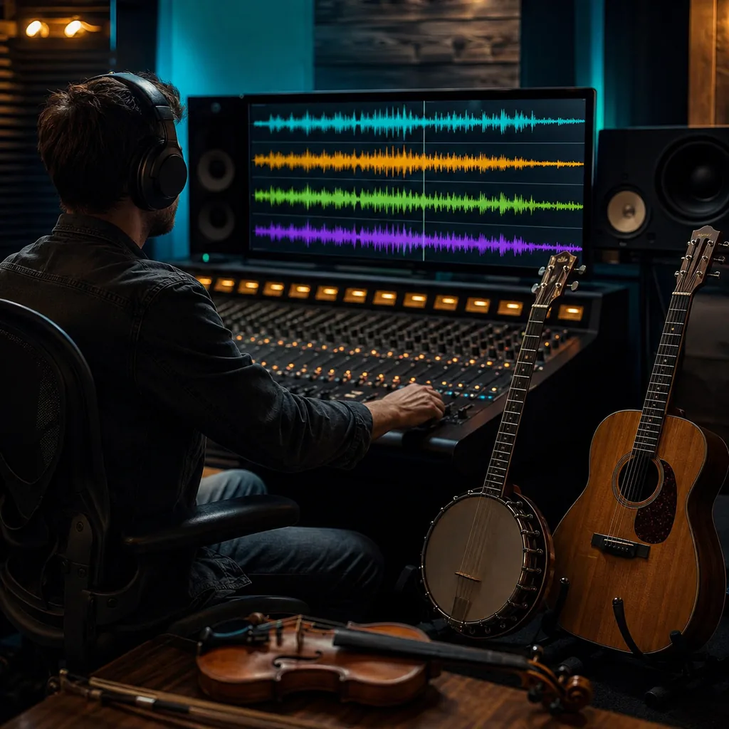 Music producer comparing four country subgenre arrangements