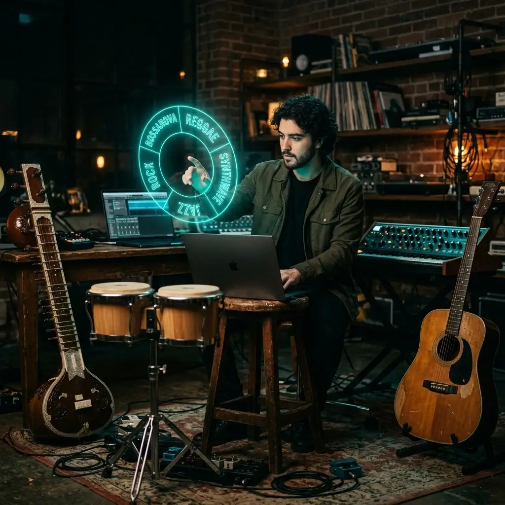 Musician exploring new music styles with AI cover tool