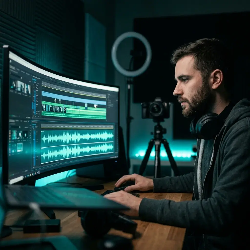 Content creator using extracted instrumental for video