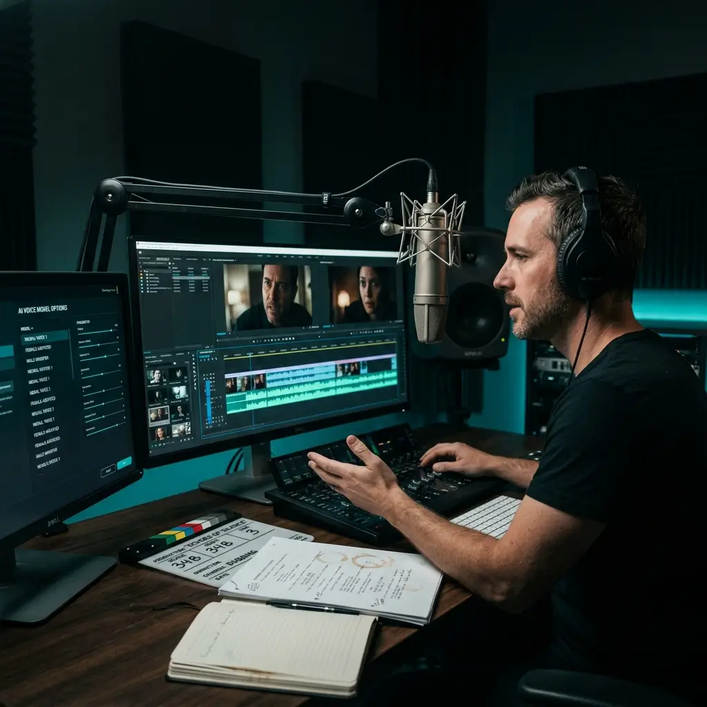 Filmemacher nutzt KI-Sprachwechsler für die Synchronisation von Dialogen in der Postproduktion