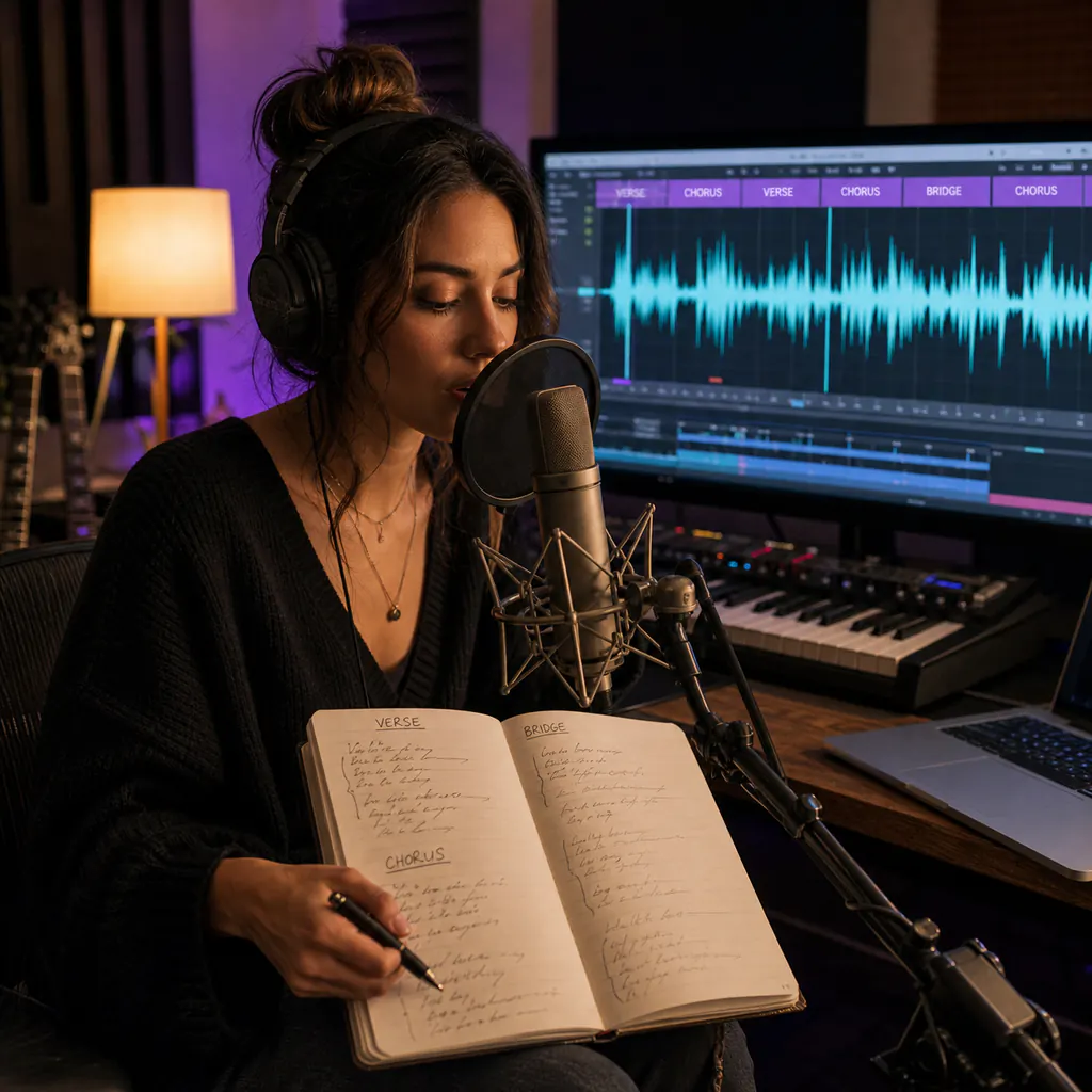 Songwriter generating music and vocals for original lyrics