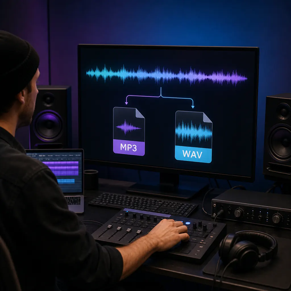 Downloading an ElevenLabs Music track as MP3 or WAV
