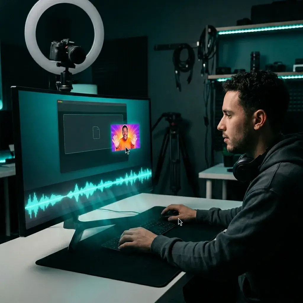 YouTube-Creator lädt ein Thumbnail hoch und erstellt daraus passende Hintergrundmusik
