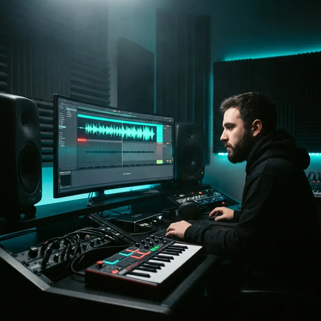 Producer extracting acapella vocal for remix in DAW