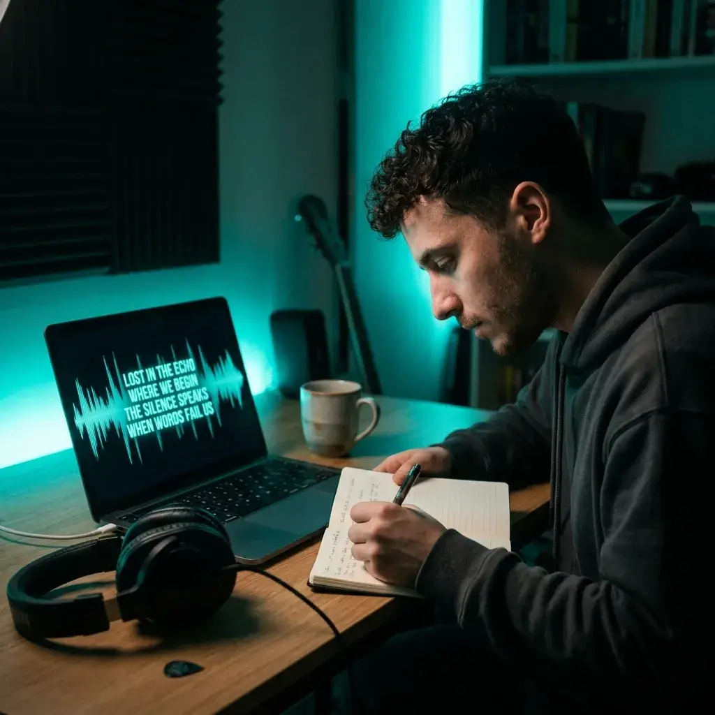 Musician transcribing lyrics from isolated vocal track